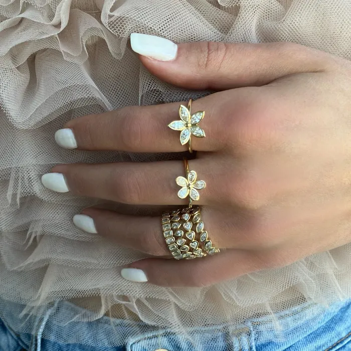 Rings Alev Jewelry Marquise Bezel Flower Ring