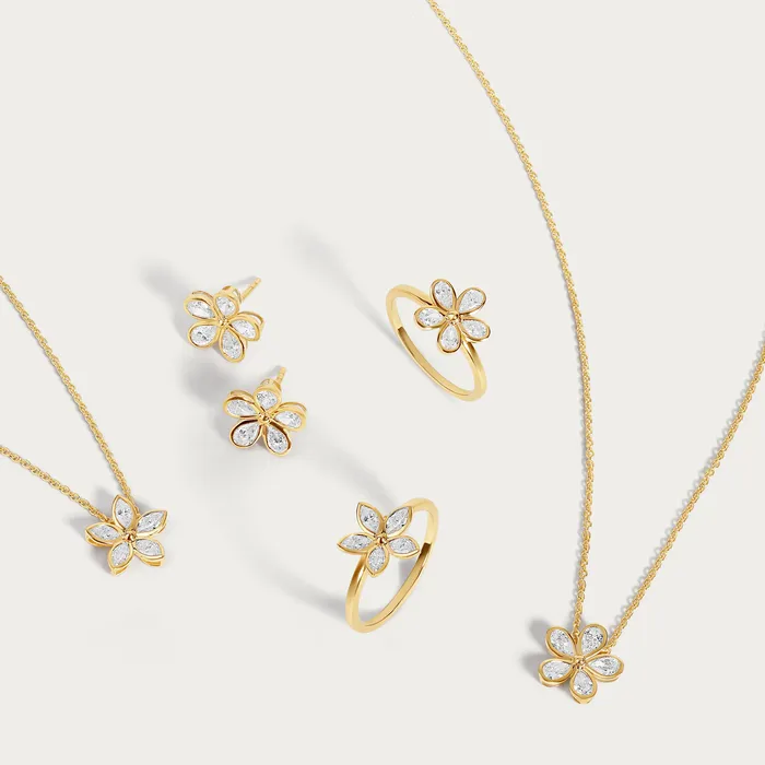Rings Alev Jewelry Marquise Bezel Flower Ring