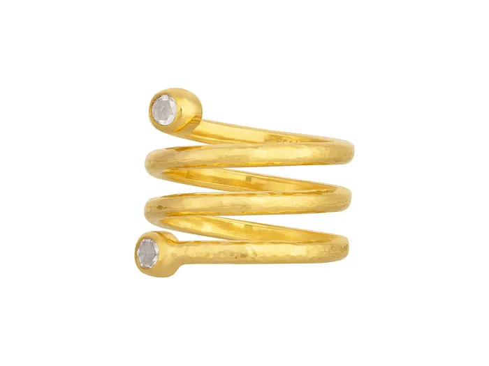 Rings GG GOLD OOAK GURHAN Rain Gold Diamond Spiral Band Ring TripleStrand Rings GG GOLD OOAK GURHAN Rain Gold Diamond Spiral Band Ring TripleStrand