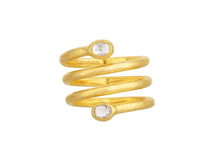 Rings GG GOLD OOAK GURHAN Rain Gold Diamond Spiral Band Ring TripleStrand