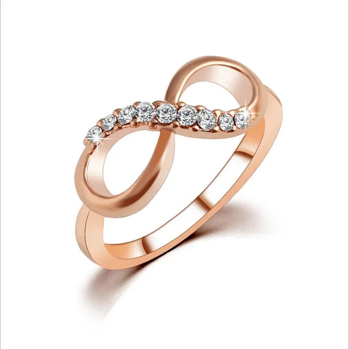Rings Rose Gold Stylish 8 Shaped Finger Ring sparklingselections
