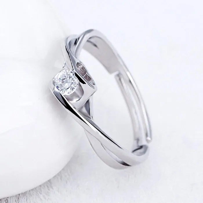 Rings sparklingselections Silver Color Heart Shaped Adjustable Opening Rings for Women Rings sparklingselections Silver Color Heart Shaped Adjustable Opening Rings for Women