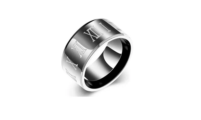 Roman Numerals Black Ring For Men sparklingselections Rings