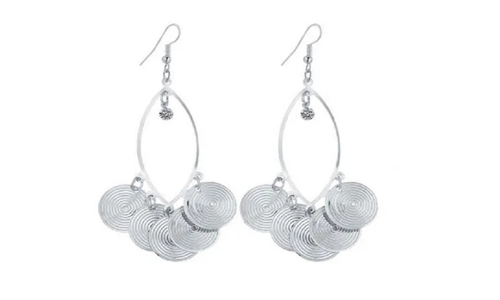 Sparkling Selection Round Shape With CZ Dangle Long Earrings For Women Earrings Sparkling Selection Round Shape With CZ Dangle Long Earrings For Women Earrings