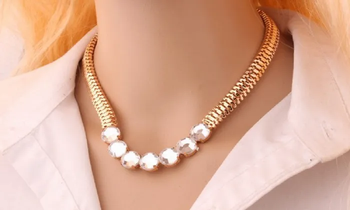 sparklingselections Crystal Gem Cubic Zircon Rhinestone Statement Choker Necklace Necklaces sparklingselections Crystal Gem Cubic Zircon Rhinestone Statement Choker Necklace Necklaces
