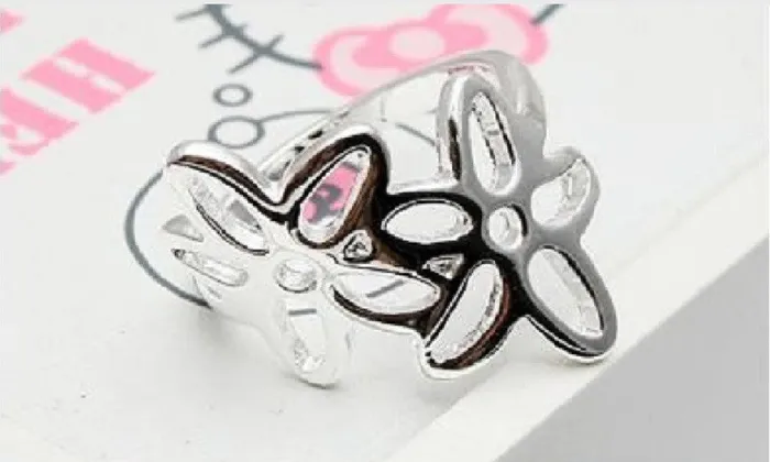 sparklingselections Five Leaves And Flowers of Exquisite Ring Adjustable Rings sparklingselections Five Leaves And Flowers of Exquisite Ring Adjustable Rings
