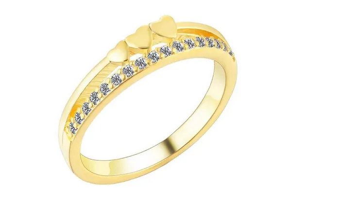 sparklingselections Rings Silver Plated Rhinestone Engagement Wedding Ring