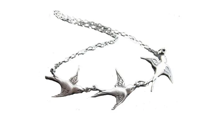 Sparrow Bird Antique Silver Necklace For Women sparklingselections Necklaces Sparrow Bird Antique Silver Necklace For Women sparklingselections Necklaces