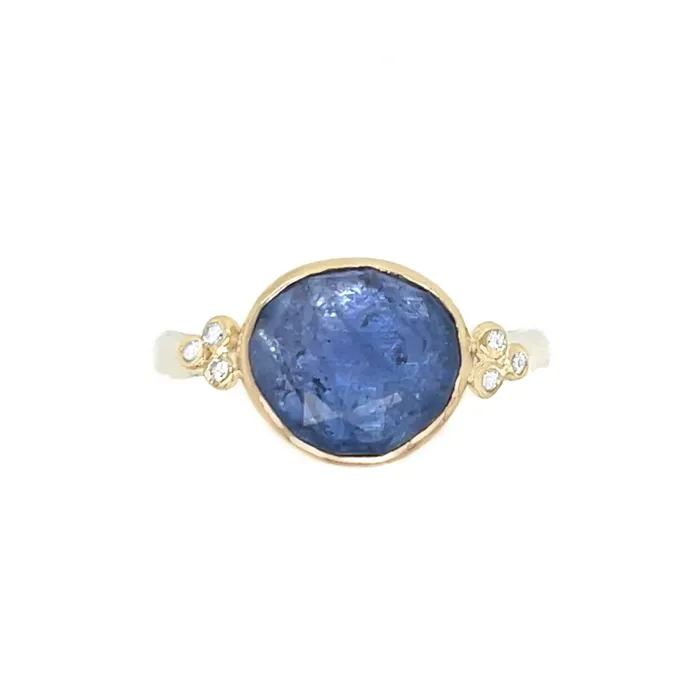 Tanzanite And Diamond cluster Ring in 14k gold and sterling silver Emily Amey Jewelry Rings Tanzanite And Diamond cluster Ring in 14k gold and sterling silver Emily Amey Jewelry Rings