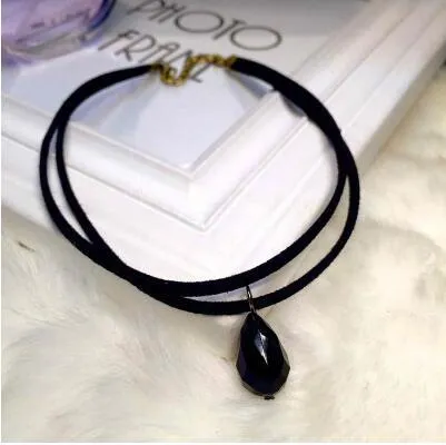 Women Double Layer Black Imitation Leather Rope Choker Necklace sparklingselections Necklaces Women Double Layer Black Imitation Leather Rope Choker Necklace sparklingselections Necklaces