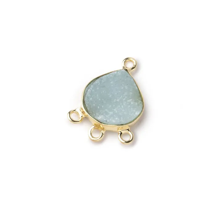 1012mm Vermeil Bezel Sea Green Drusy heart 3 ring Connector 1 piece Beadsofcambaycom Rings 1012mm Vermeil Bezel Sea Green Drusy heart 3 ring Connector 1 piece Beadsofcambaycom Rings