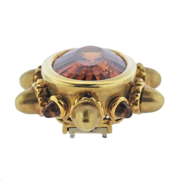 1999 Angela Cummings 35ct Citrine Gold Acorn Brooch Angela Cummings PreStyled Sets