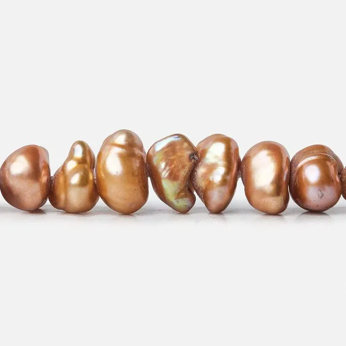 Beadsofcambaycom Earrings Mocha Center Drill Keshi Freshwater Pearl