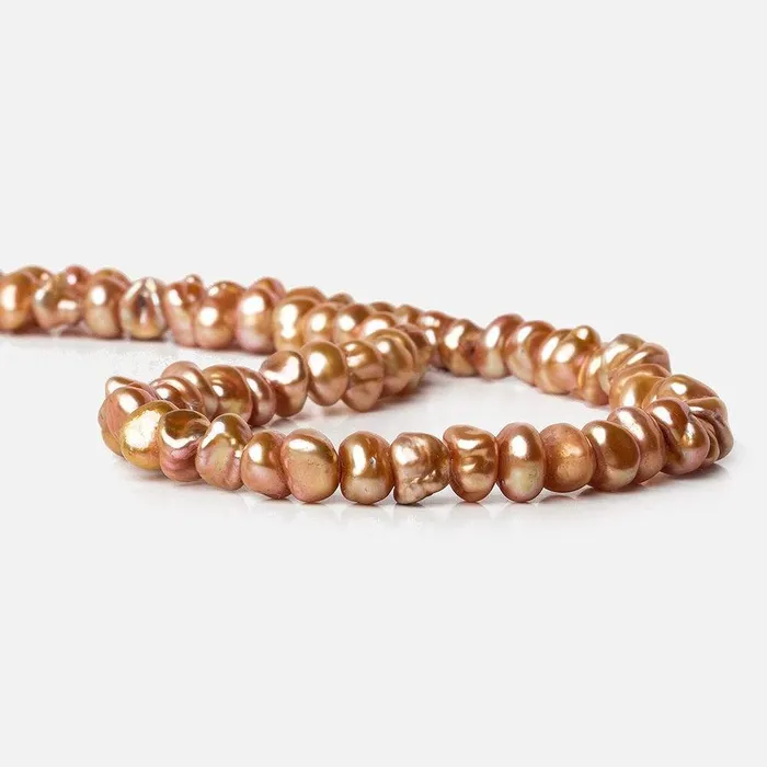 Beadsofcambaycom Earrings Mocha Center Drill Keshi Freshwater Pearl Beadsofcambaycom Earrings Mocha Center Drill Keshi Freshwater Pearl