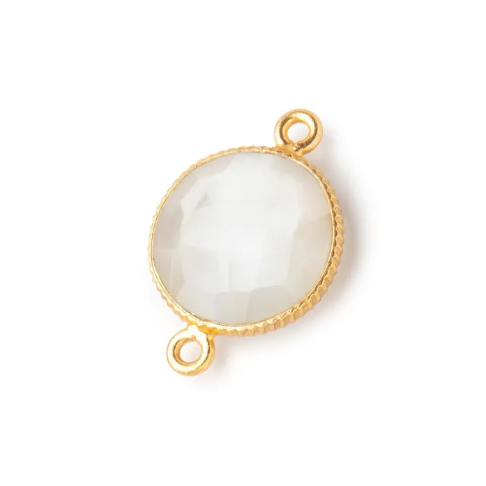 Beadsofcambaycom Rings 15mm Vermeil Corrugated Bezel White Moonstone Coin 2 ring Connector 1 pc Beadsofcambaycom Rings 15mm Vermeil Corrugated Bezel White Moonstone Coin 2 ring Connector 1 pc