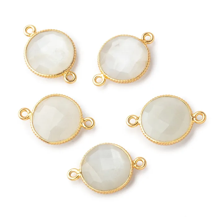 Beadsofcambaycom Rings 15mm Vermeil Corrugated Bezel White Moonstone Coin 2 ring Connector 1 pc Beadsofcambaycom Rings 15mm Vermeil Corrugated Bezel White Moonstone Coin 2 ring Connector 1 pc