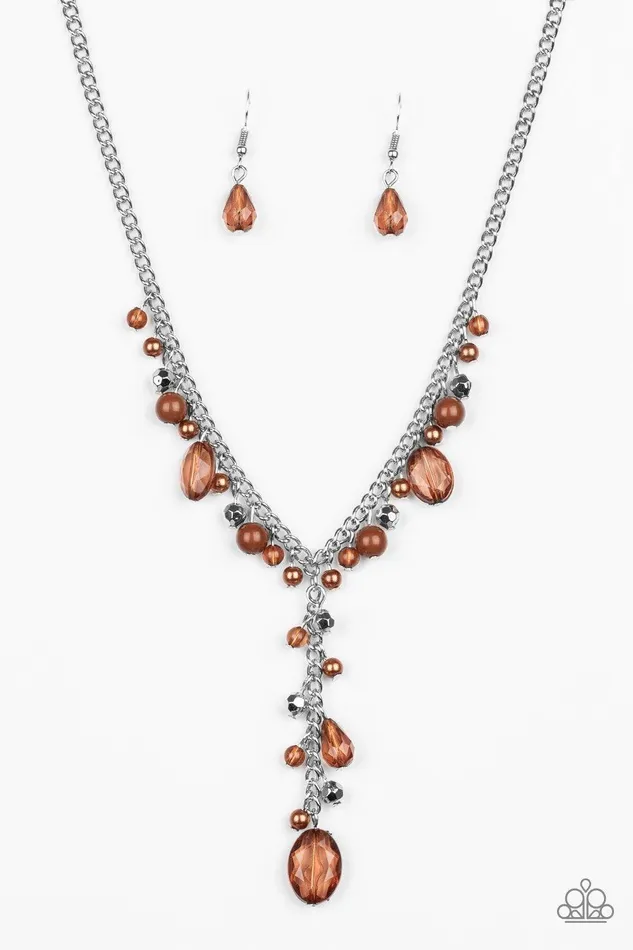 Crystal Couture Brown Necklace Jewelry by Bretta Paparazzi Accessories Necklaces