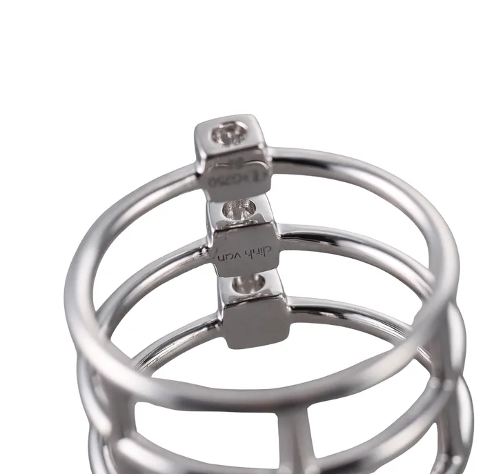 Dinh Van Rings Dinh Van Le Cube Diamond White Gold 3 Stone Band Ring
