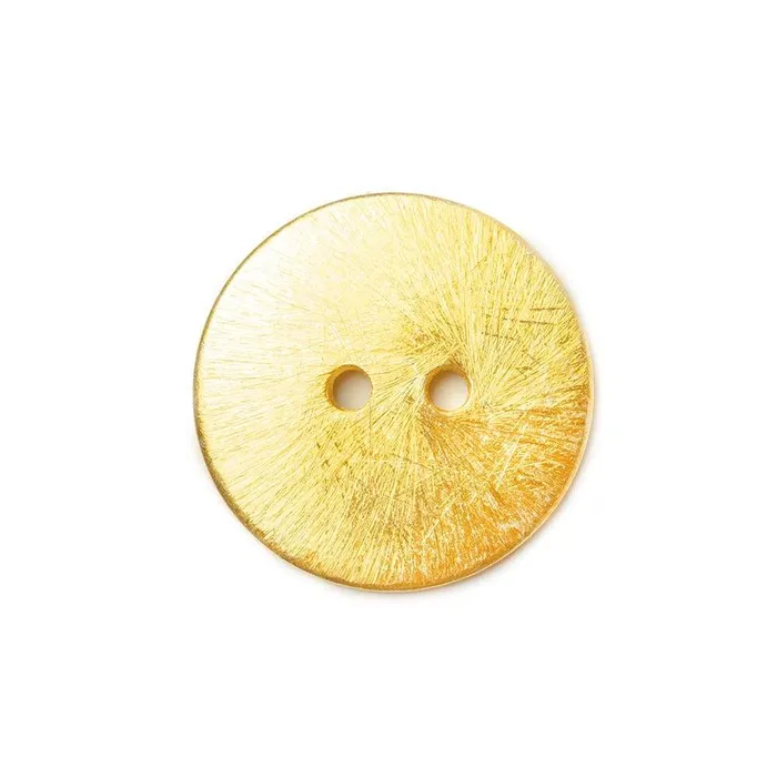 Earrings Beadsofcambaycom 20mm 22kt Gold plated Round Button Brushed 6 Pcs