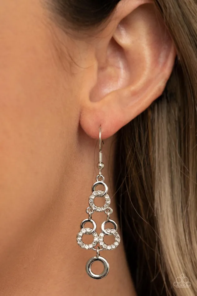 Earrings Paparazzi Accessories Luminously Linked White Earrings Jewelry by Bretta Earrings Paparazzi Accessories Luminously Linked White Earrings Jewelry by Bretta