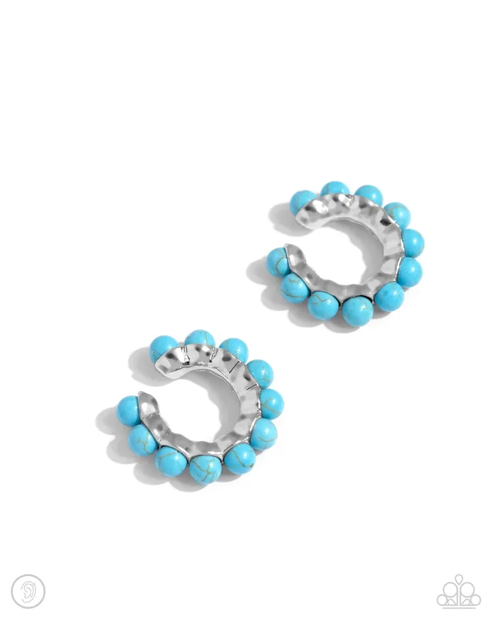 Earrings Paparazzi Accessories Southwestern Spiral Blue Cuff Earrings Jewelry By Bretta