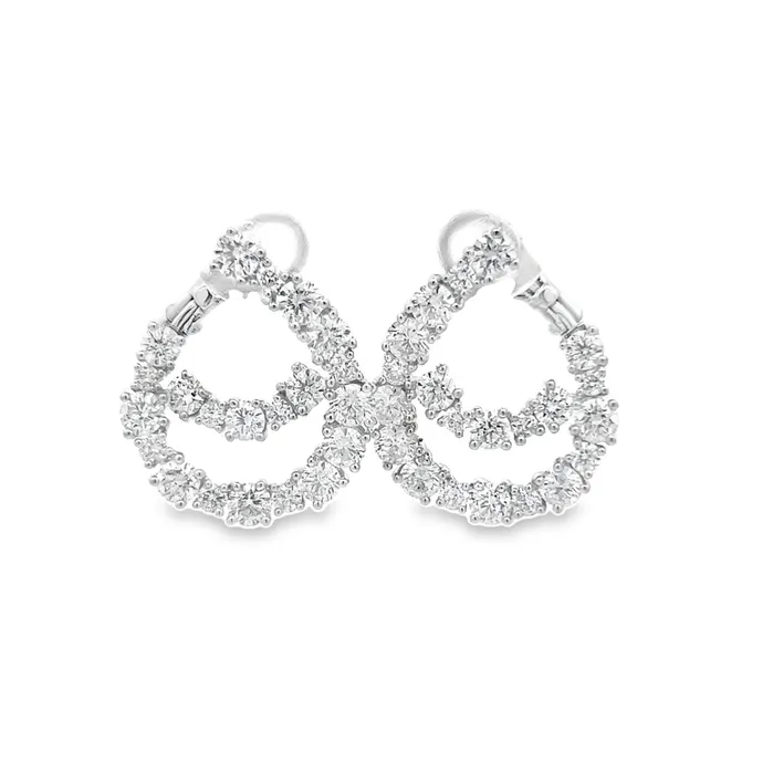 Earrings White Gold Wrap Earrings YaninaCo Jewelry