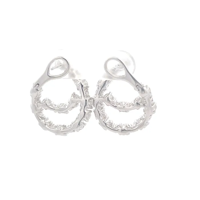 Earrings White Gold Wrap Earrings YaninaCo Jewelry
