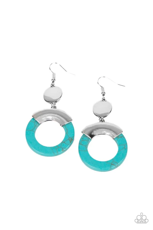 ENTRADA at Your Own Risk Blue Earrings Jewelry by Bretta Paparazzi Accessories Earrings