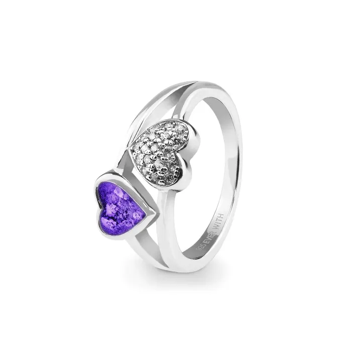 EverWith Ladies Cherish Memorial Ashes Ring with Fine Crystals EverWith Rings