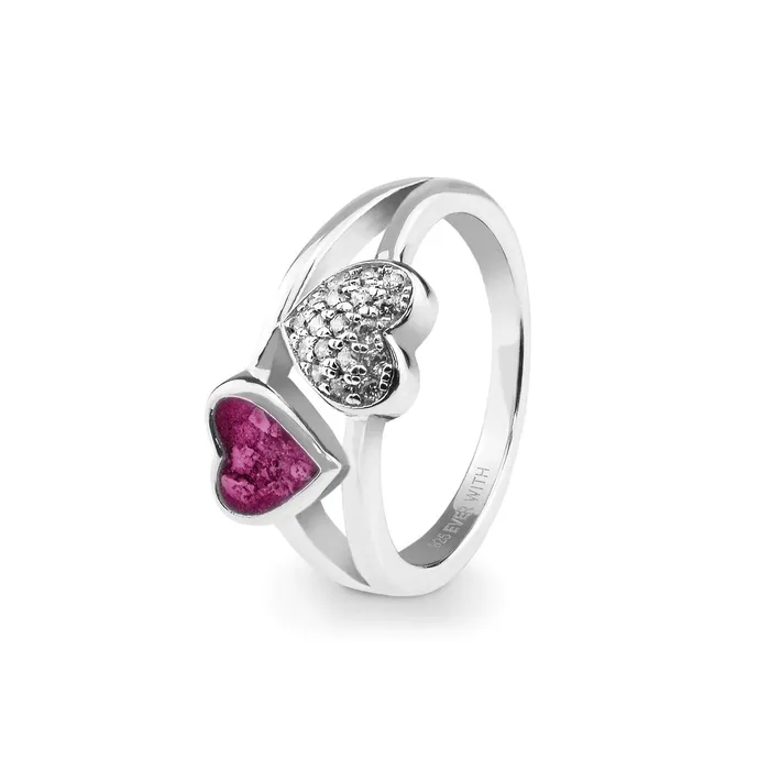 EverWith Ladies Cherish Memorial Ashes Ring with Fine Crystals EverWith Rings
