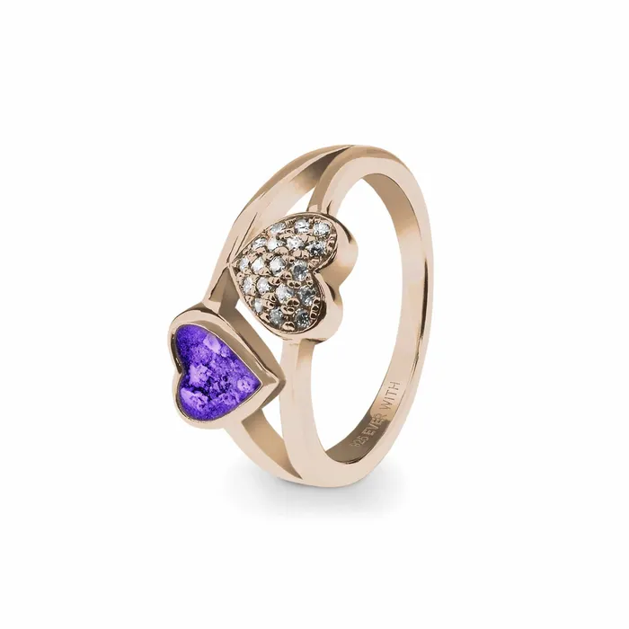 EverWith Ladies Cherish Memorial Ashes Ring with Fine Crystals EverWith Rings