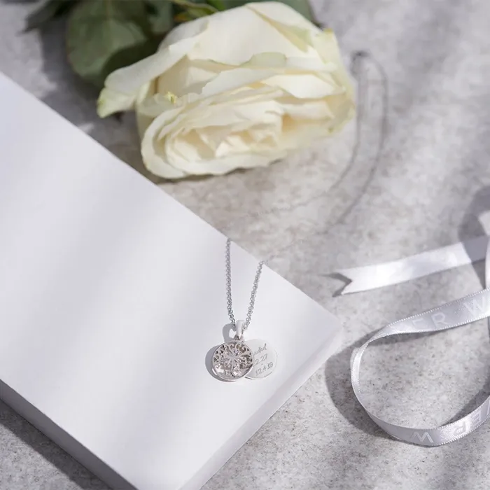 EverWith Necklaces EverWith Engraved Small Tree of Life Standard Engraving Memorial Pendant with Fine Crystal