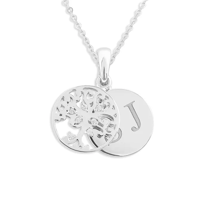 EverWith Necklaces EverWith Engraved Small Tree of Life Standard Engraving Memorial Pendant with Fine Crystal