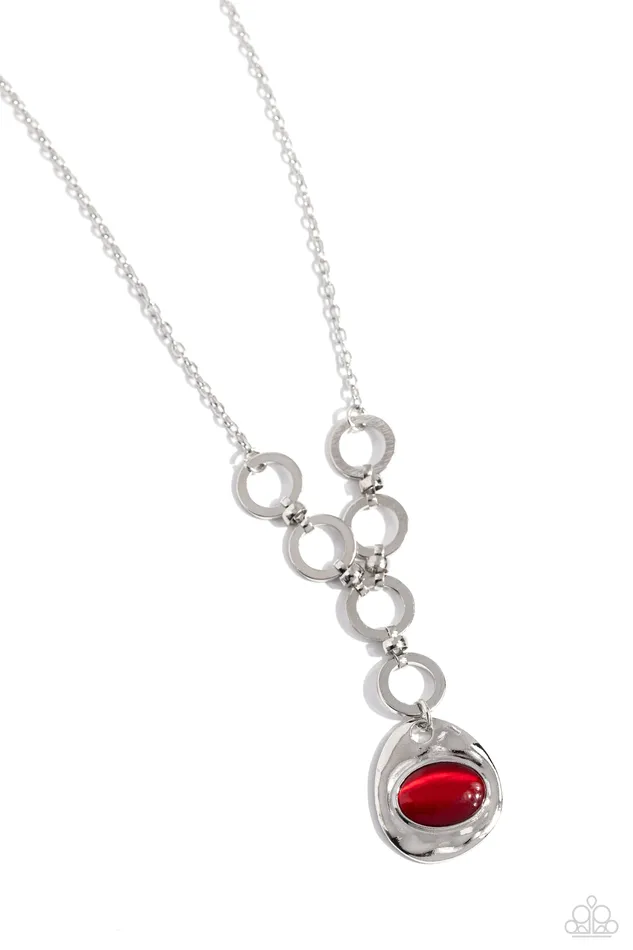 Get OVAL It Red Necklace Jewelry by Bretta Paparazzi Accessories Necklaces