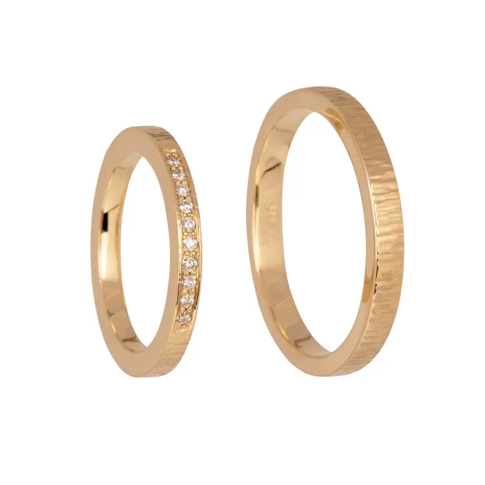 Joanna Jablko Jewelry Raw Pave Wedding ring i 14 kt guld Rings Joanna Jablko Jewelry Raw Pave Wedding ring i 14 kt guld Rings
