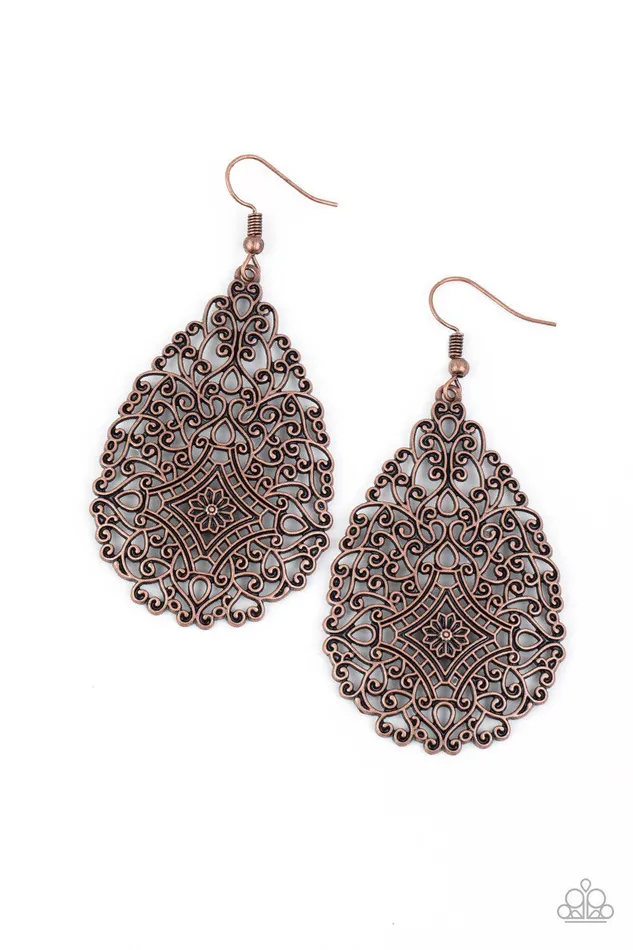 Napa Valley Vintage Copper Earrings Jewelry by Bretta Paparazzi Accessories Earrings