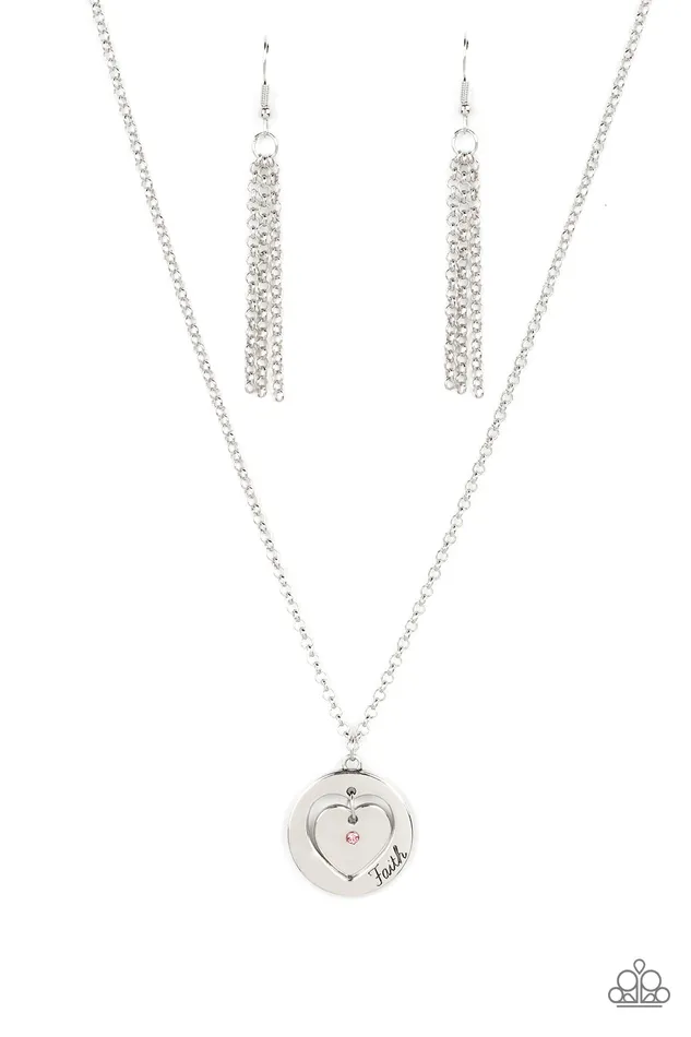 Necklaces Heart Full of Faith Pink Necklace Jewelry by Bretta Paparazzi Accessories