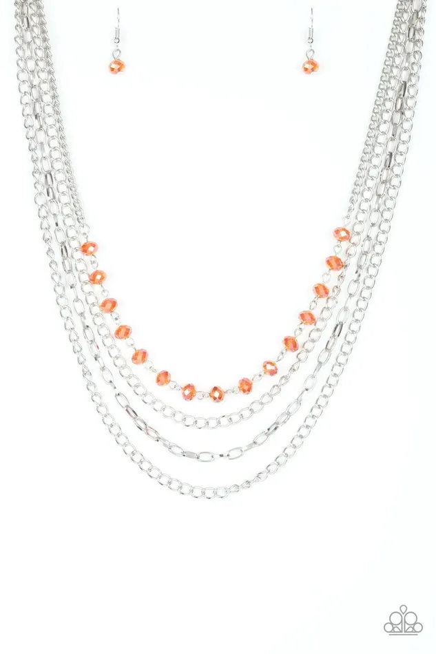 Necklaces Paparazzi Accessories Extravagant Elegance Orange Necklace Jewelry by Bretta
