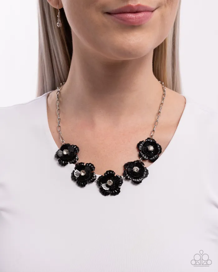 Necklaces Paparazzi Accessories Flower Chain Black Necklace Jewelry by Bretta