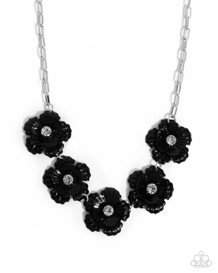 Necklaces Paparazzi Accessories Flower Chain Black Necklace Jewelry by Bretta