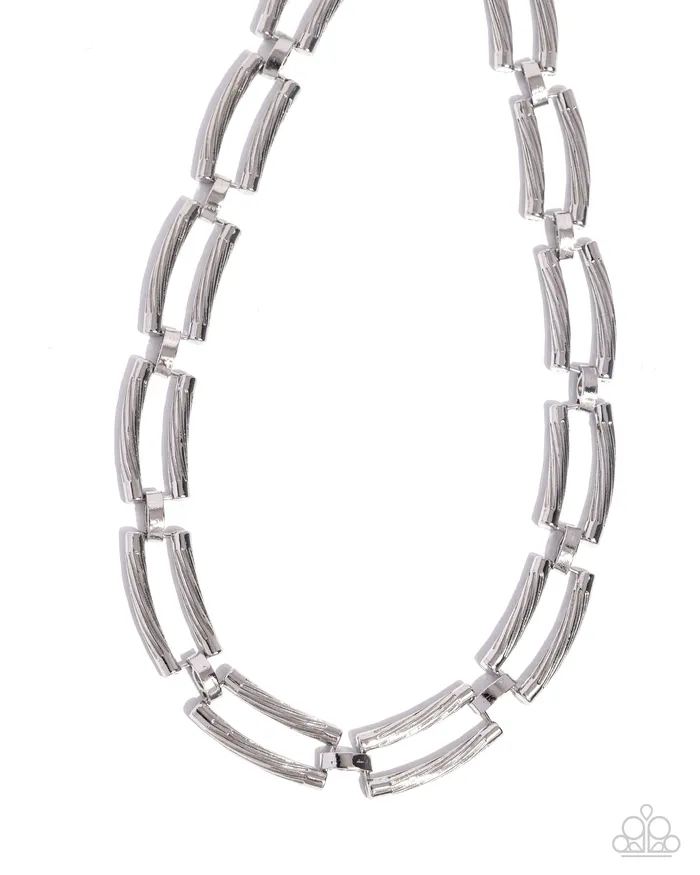 Necklaces Paparazzi Accessories Technical Texture Silver Necklace Jewelry by Bretta