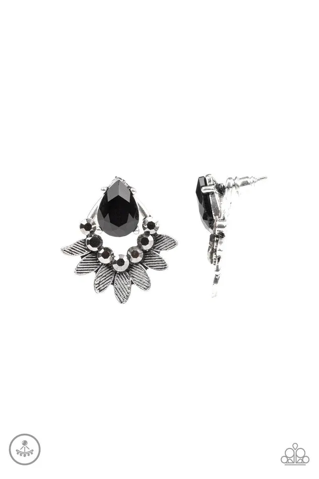 Paparazzi Accessories Earrings Crystal Canopy Black Earrings Jewelry by Bretta