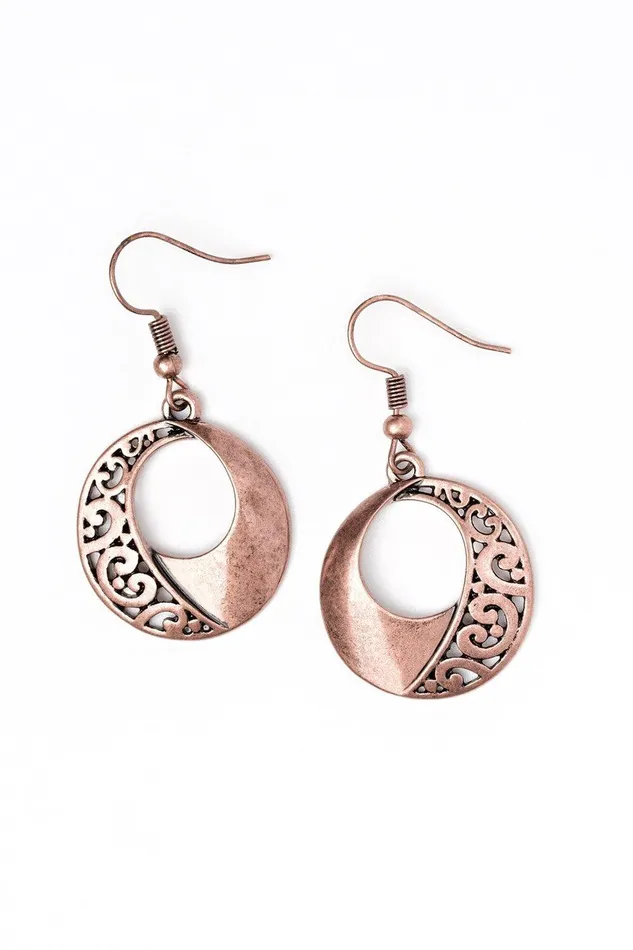 Paparazzi Accessories Earrings Eastside Excursionist Copper Earrings Jewelry by Bretta