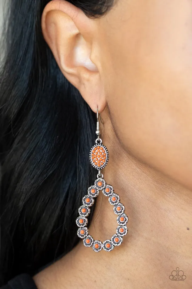 Paparazzi Accessories Earrings Farmhouse Fashion Show Orange Earrings Jewelry by Bretta