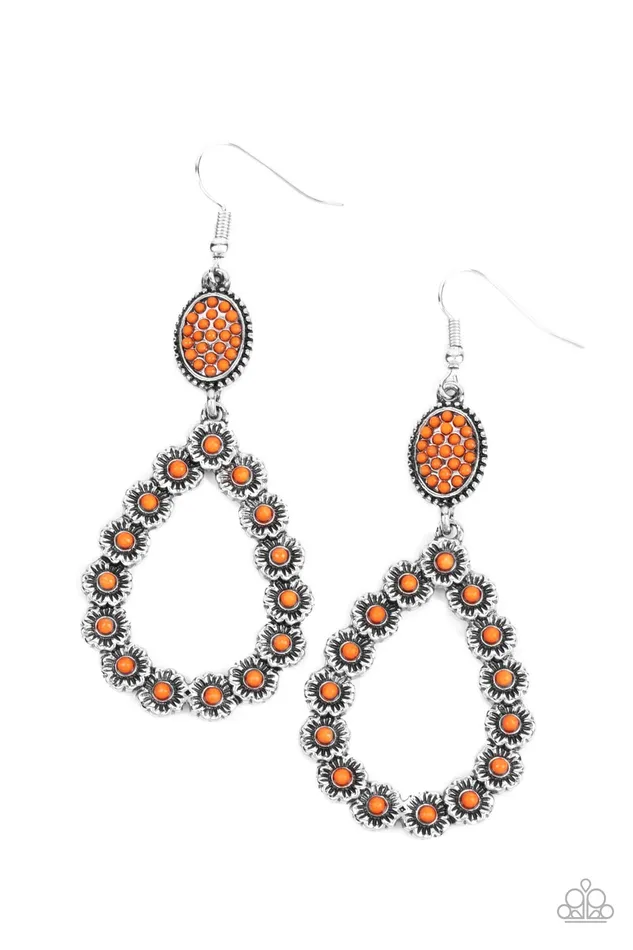 Paparazzi Accessories Earrings Farmhouse Fashion Show Orange Earrings Jewelry by Bretta