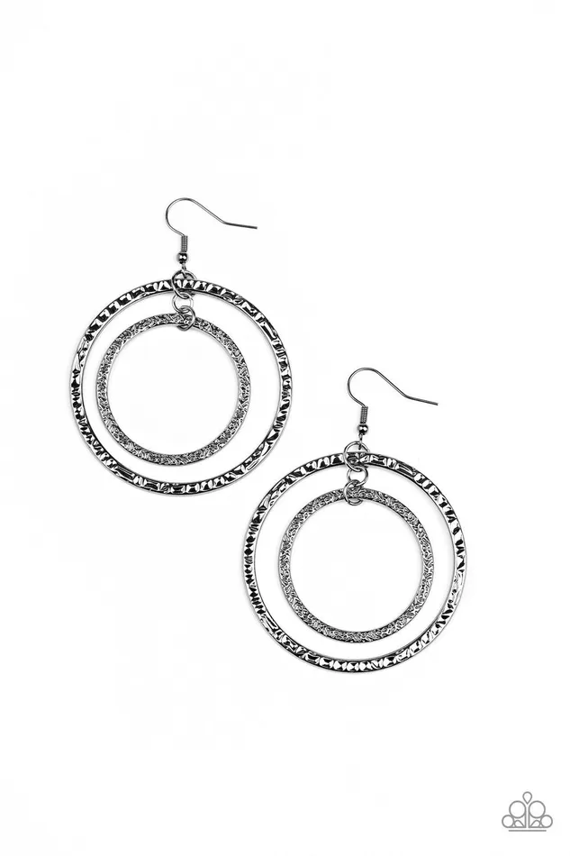 Paparazzi Accessories Earrings Fiercely Focused Black Earrings Jewelry by Bretta