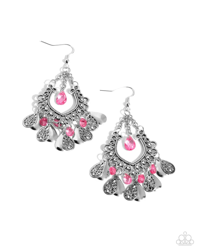 Paparazzi Accessories Earrings Musical Gardens Pink Earrings Jewelry by Bretta