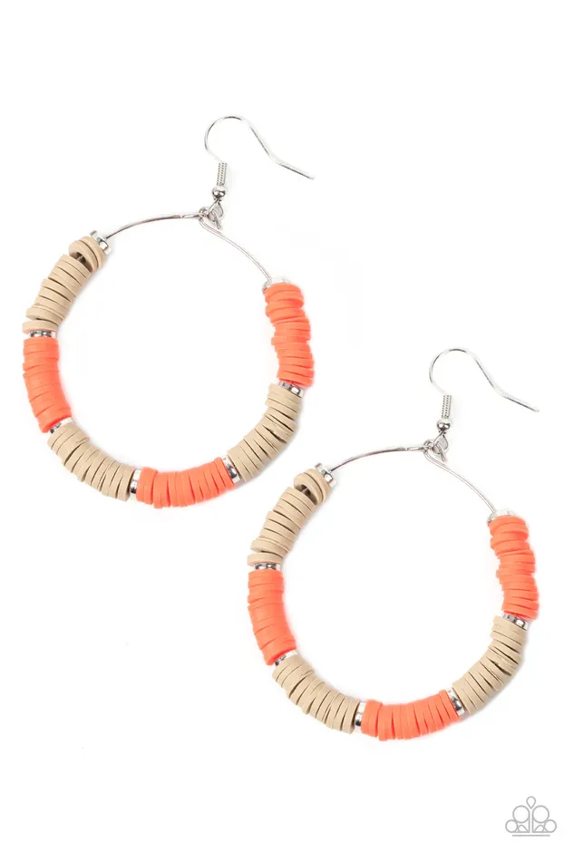 Paparazzi Accessories Earrings Skillfully Stacked Orange Earrings Jewelry by Bretta