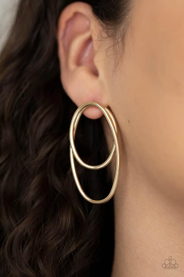 Paparazzi Accessories Earrings So OVALDramatic Gold Earrings Jewelry by Bretta
