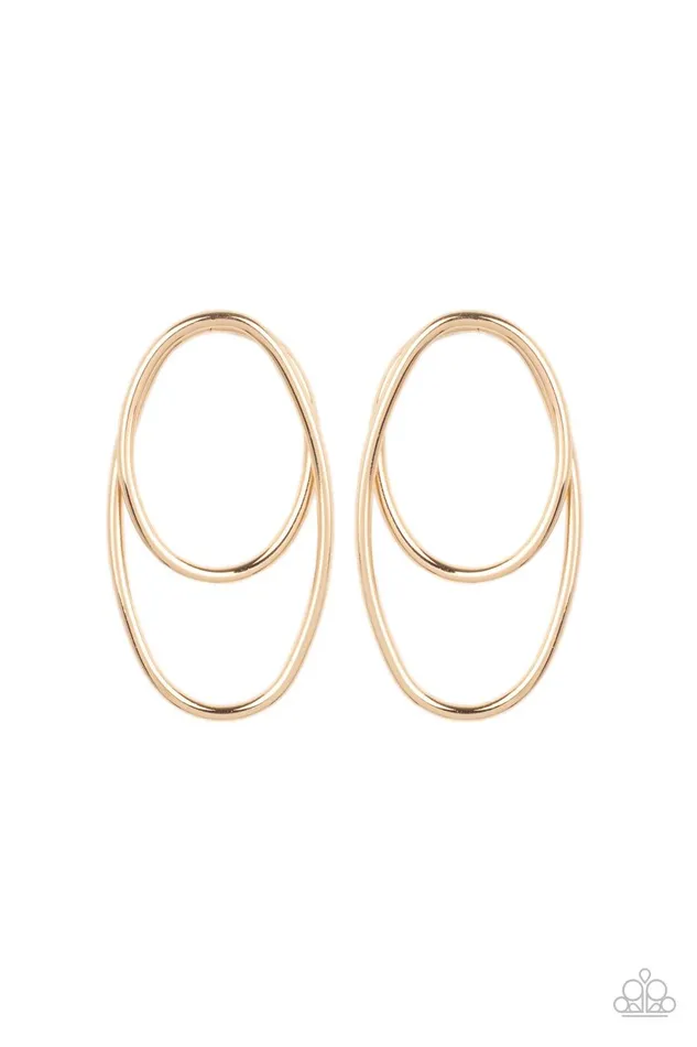 Paparazzi Accessories Earrings So OVALDramatic Gold Earrings Jewelry by Bretta